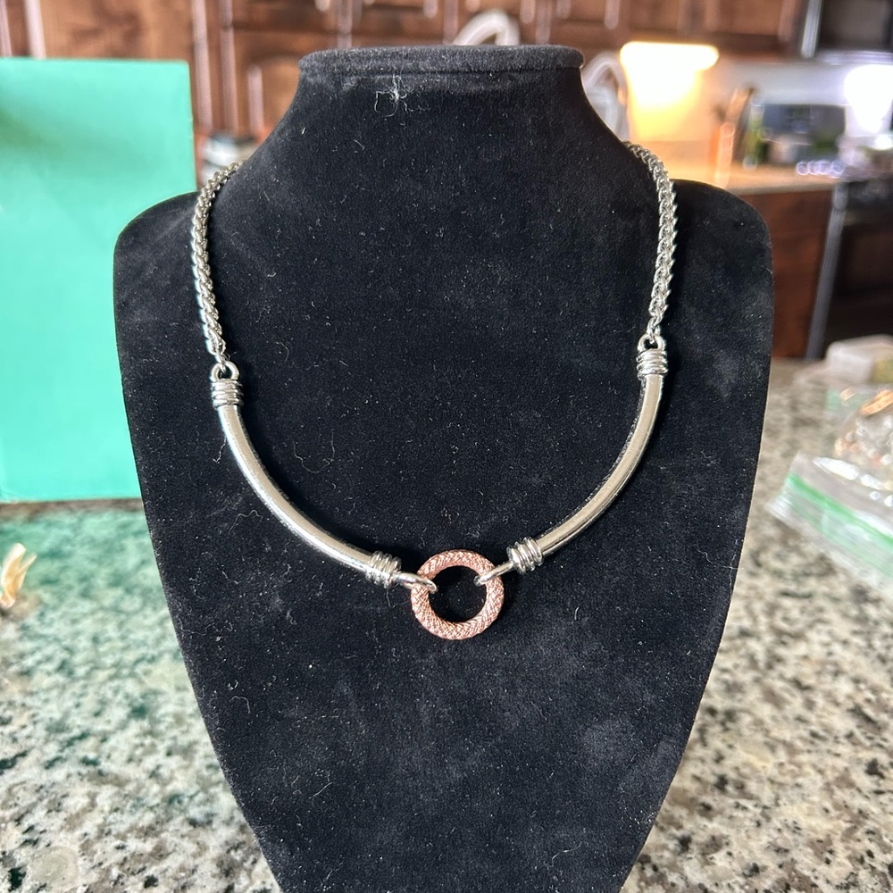 Lia Sophia Two-Tone Silver and Rose Necklace